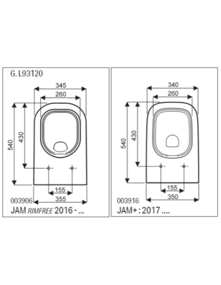 Abattant  WC de rechange pour WC ALLIA JAM blanc fabriqué par ETOOS