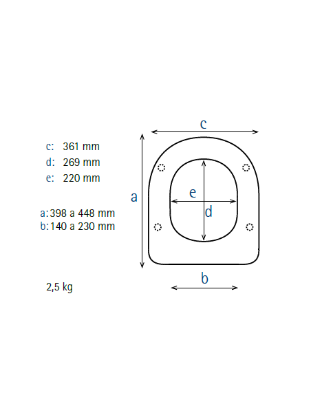 Abattant WC Allia MANGO mesures