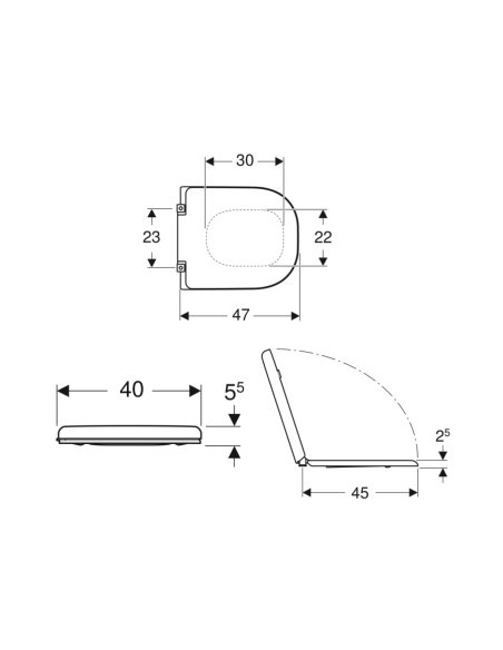 Abattant WC Allia LATITUDE blanc Frein De Chute Fait Sur Mesure
